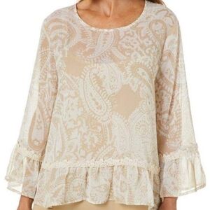 Melissa Paige - Sheer Paisley Top